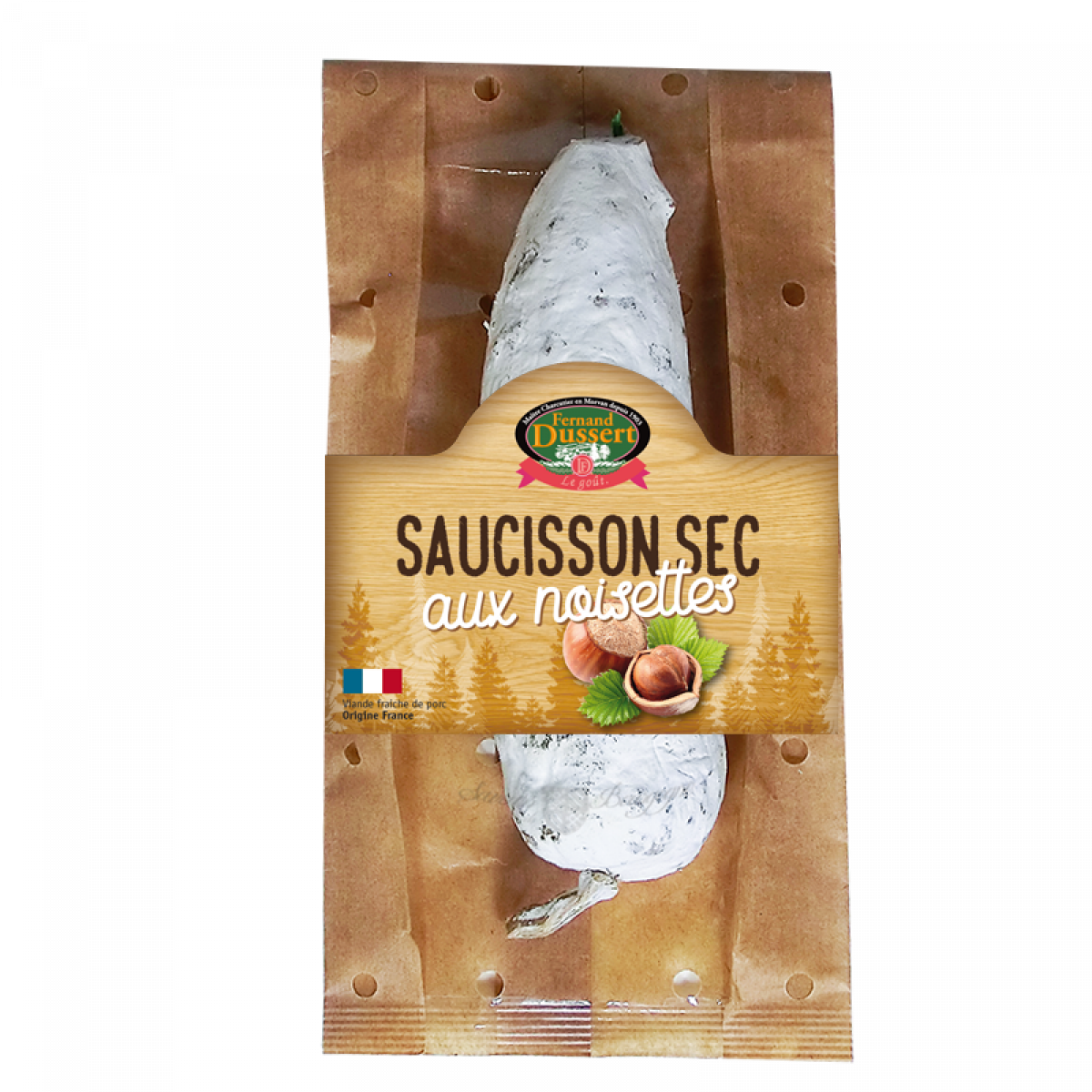 Saucisson sec aux noisettes - Les Chemins de Provence - Panier gourmand